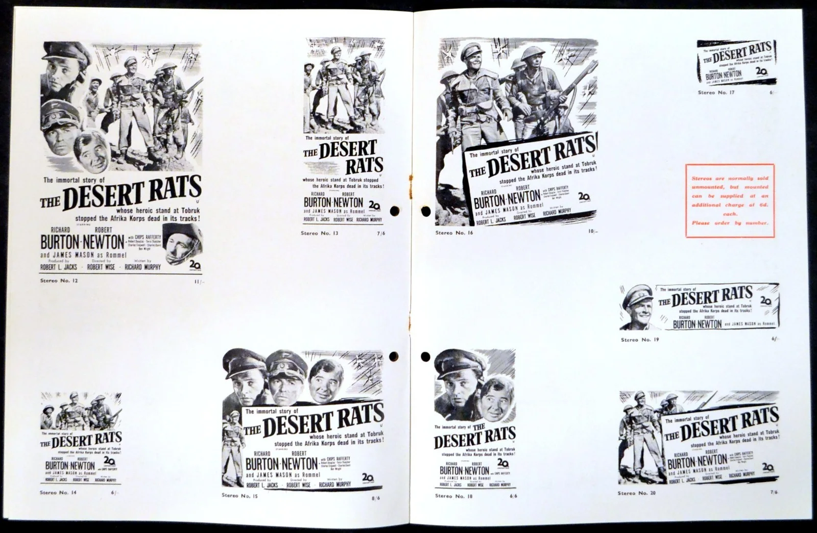 DESERT RATS 1953 Richard Burton, James Mason, Robert Newton UK PRESSBOOK, image 3