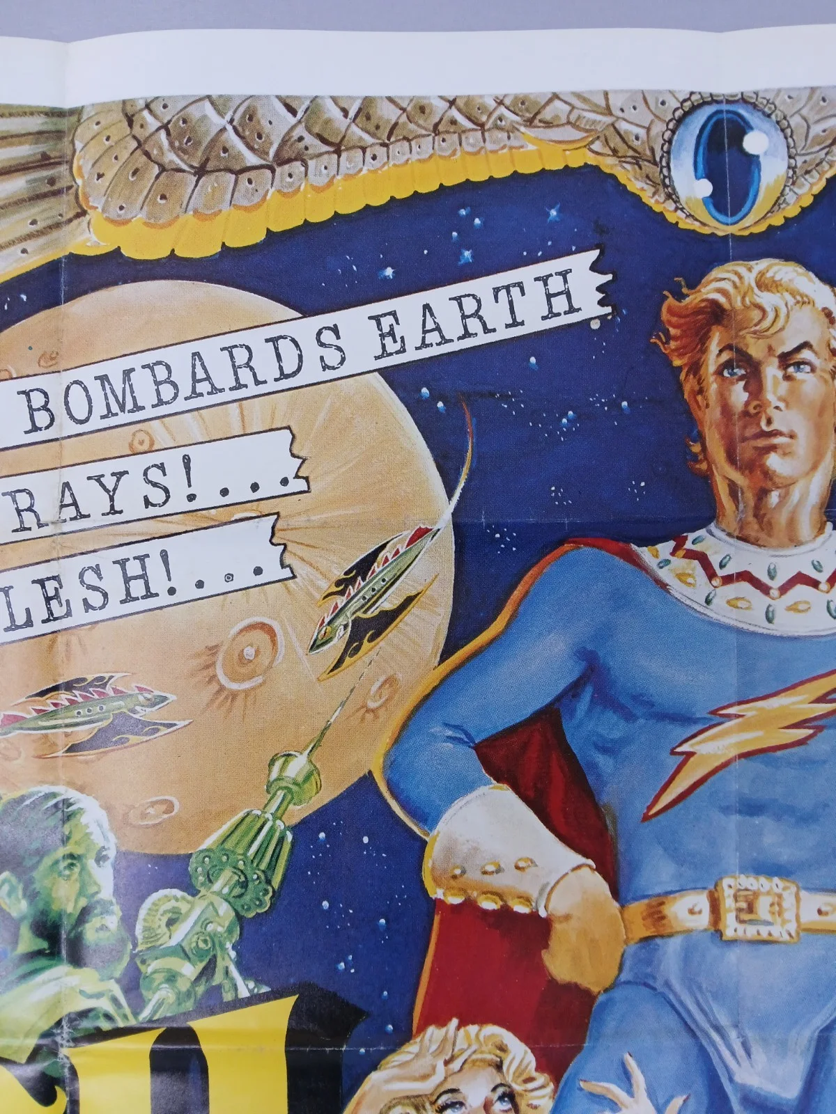 FLESH GORDON (1974) original UK quad poster with uncensored Peffer Sex Robot art, изображение 3