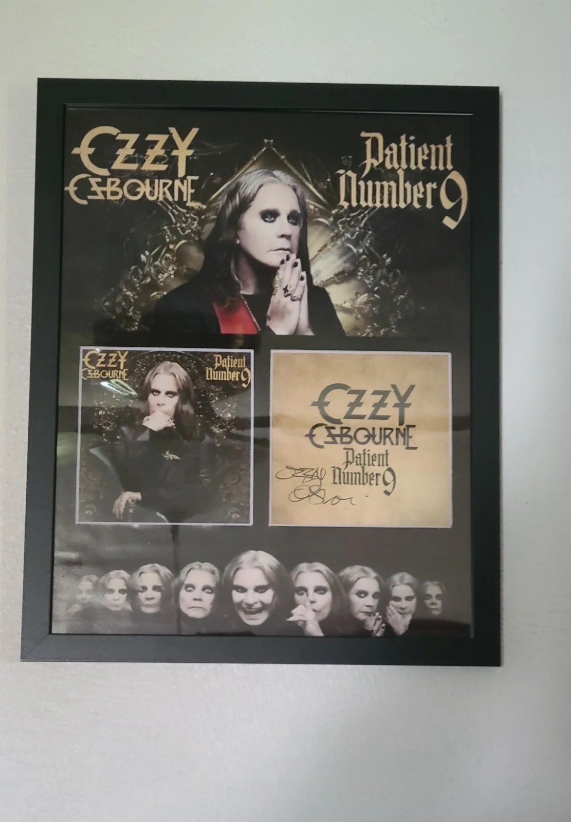OZZY OSBOURNE " PATIENT NO.9 "Hand Signed Autograph Custom Framed Backed JSA VG, image 3
