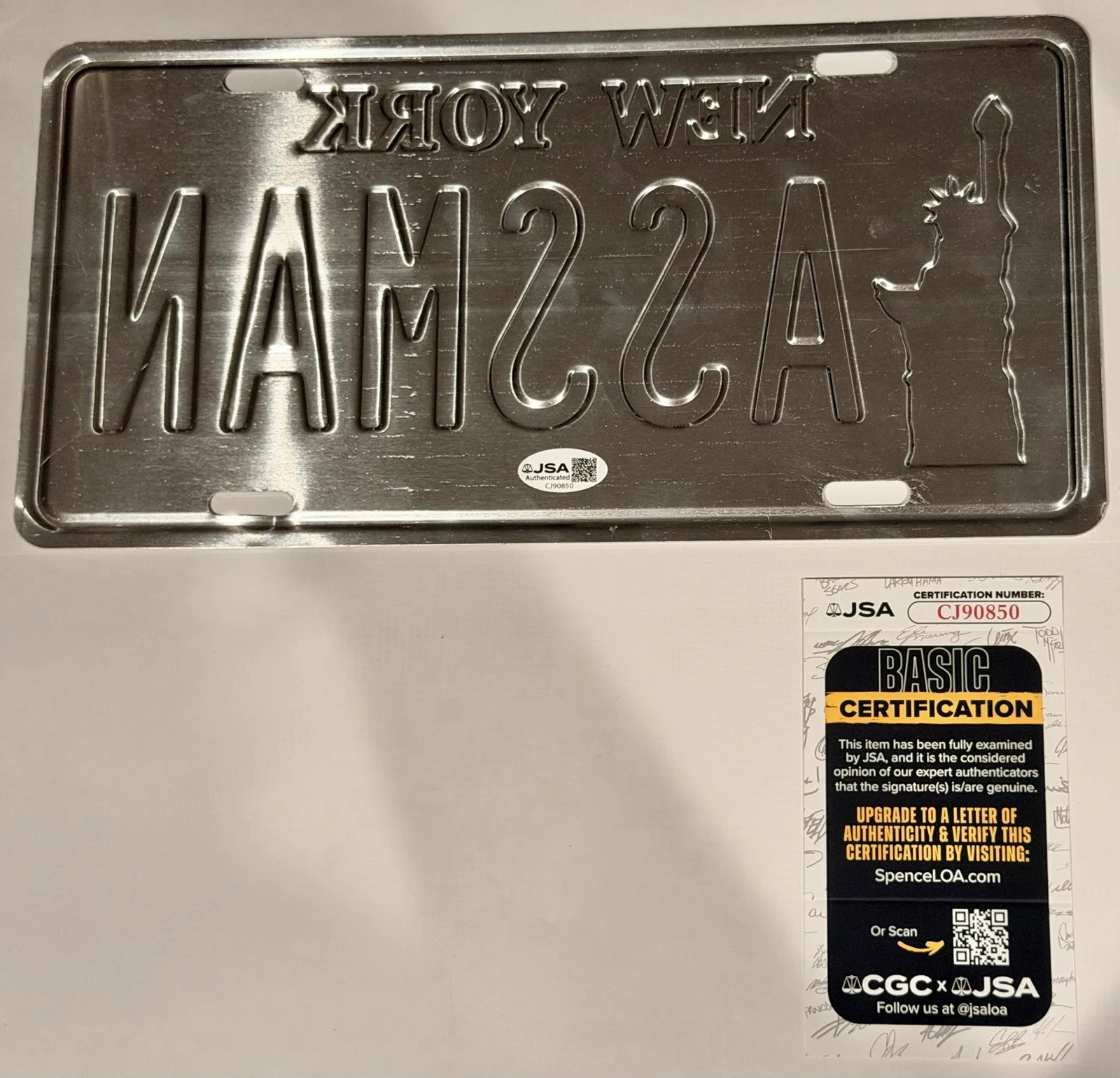 Michael Richards KRAMER SEINFELD Signed Autographed ASSMAN License Plate JSA COA, изображение 2