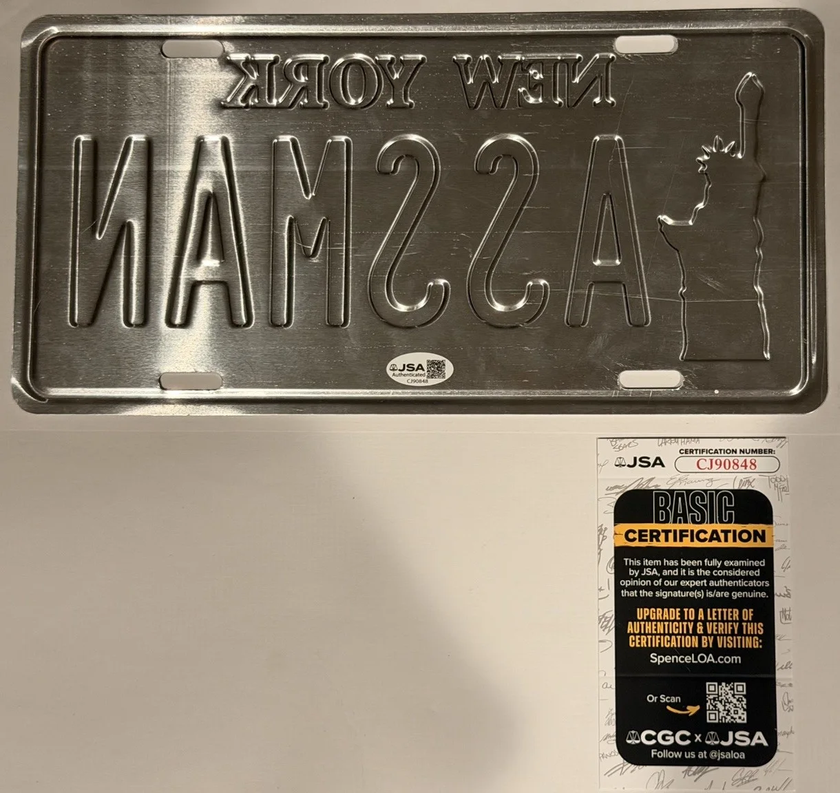 Michael Richards KRAMER SEINFELD Signed Autographed ASSMAN License Plate JSA COA, image 3