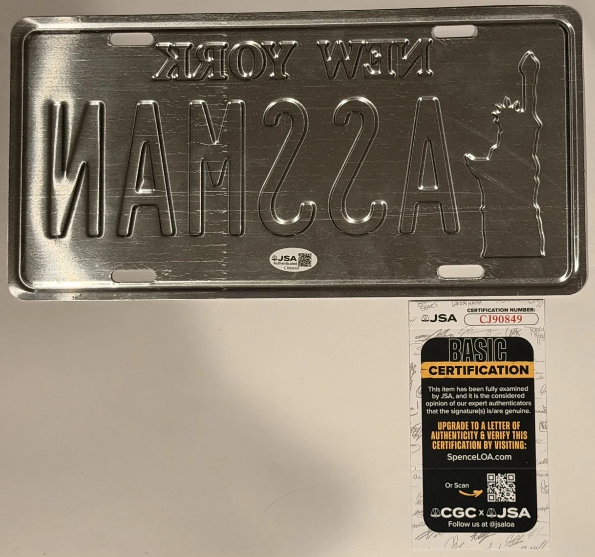 Michael Richards KRAMER SEINFELD Signed Autographed ASSMAN License Plate JSA COA, image 3
