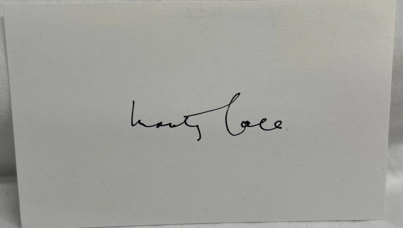 Monty Hall — Monty Hall B/W Picture & Signature on Index Card Original, image 3