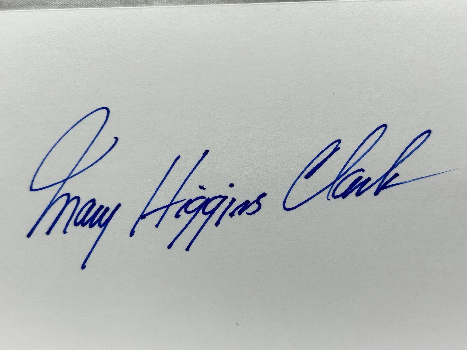 Mary Higgins Clark — Mary Higgins Clark American Author Film Signature Index Card Original, изображение 2