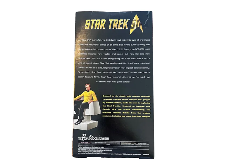 Barbie Star Trek 50th Anniversary Signed William Shatner Kirk Doll JSA, image 2