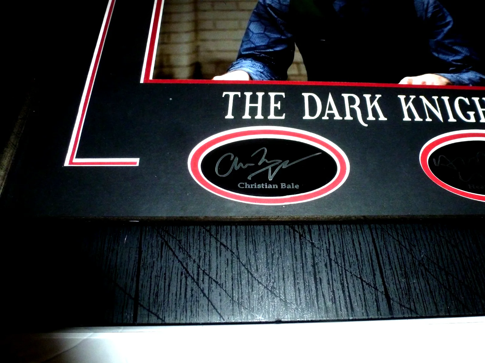 Framed Joker Heath Ledger Batman Christian Bale Autographed Dark Night Movie, image 3