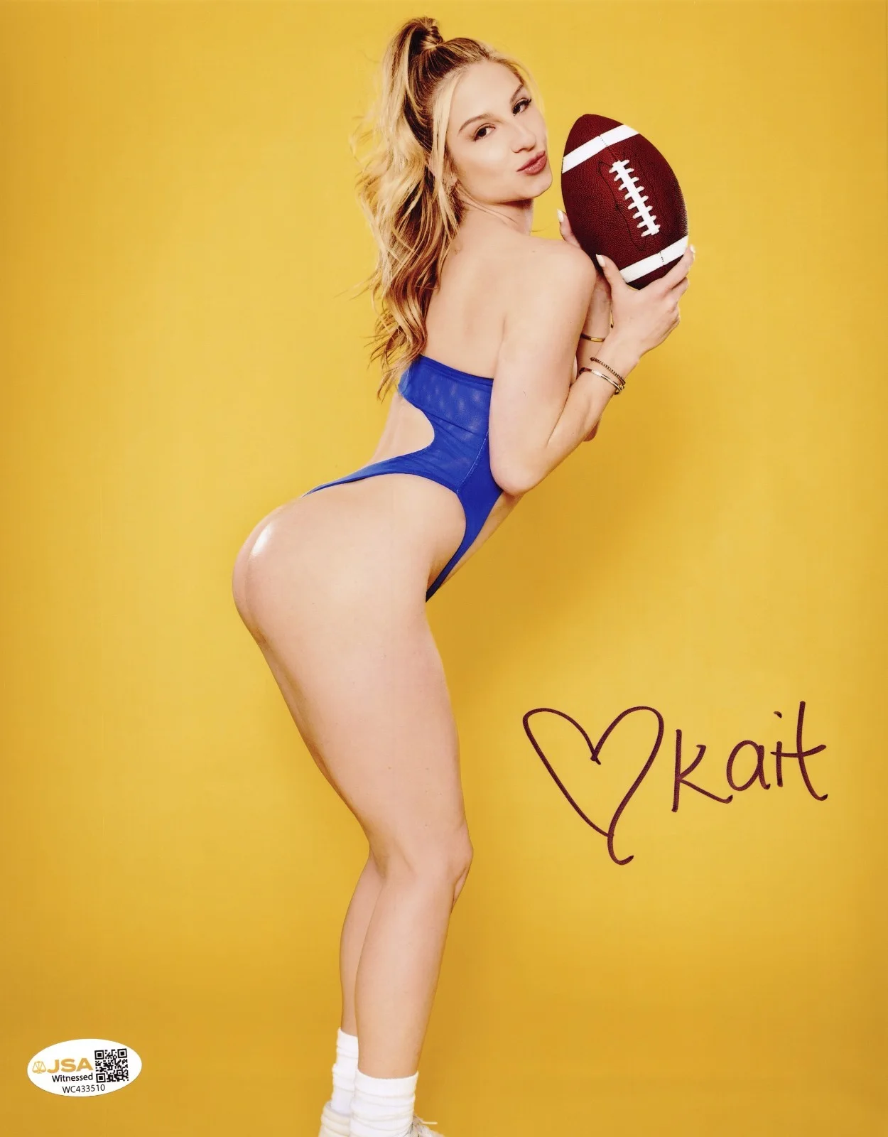 Cheerleader Kait — Cheerleader Kait Adult Video Star signed Hot 8x10 photo #28 Proof JSA Witnessed