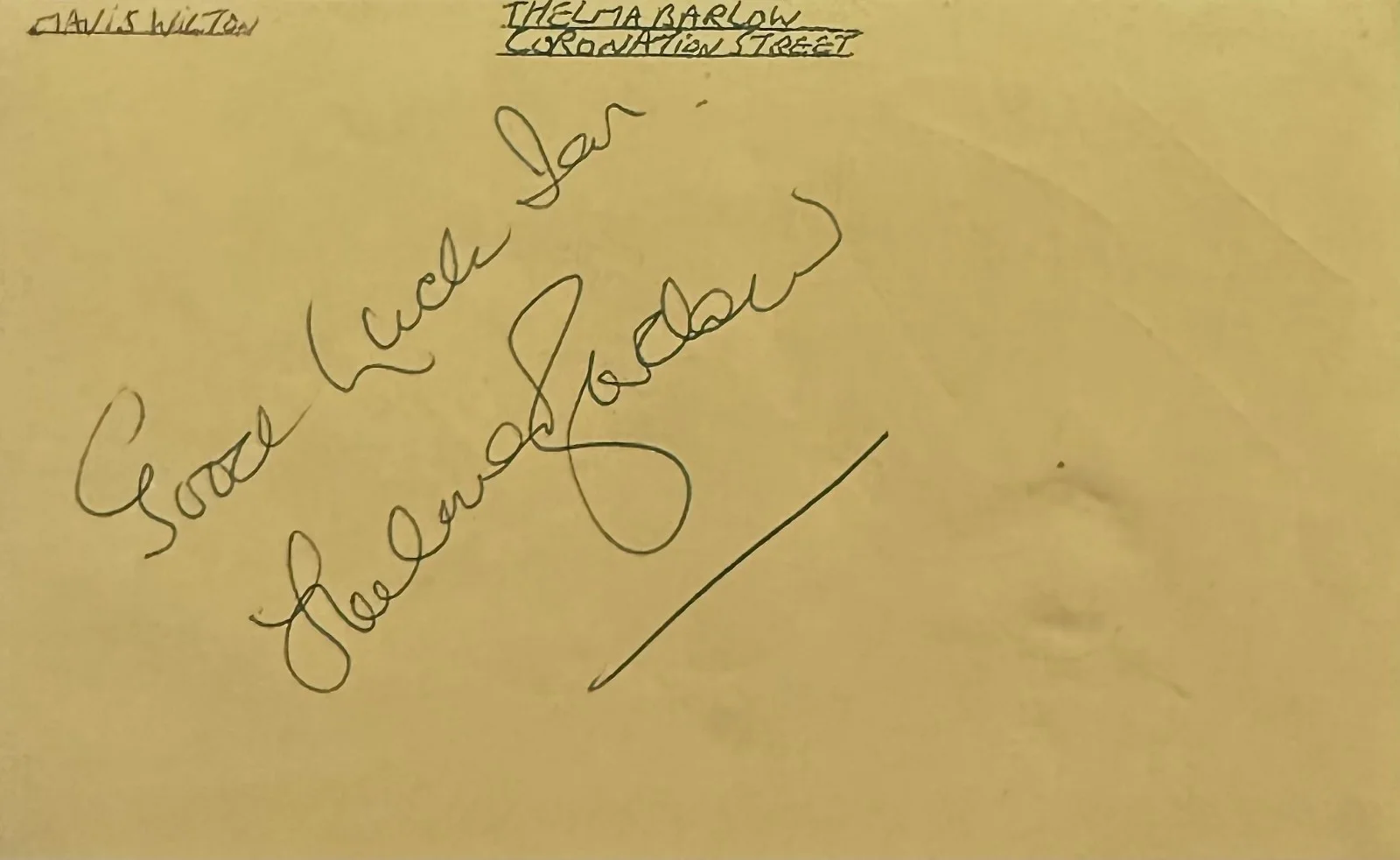 Chris Quinten, Thelma Barlow — CHRIS QUINTEN & THELMA BARLOW Dual Signed Autographed 3x5 ALBUM PAGE RoboCop 2, image 2