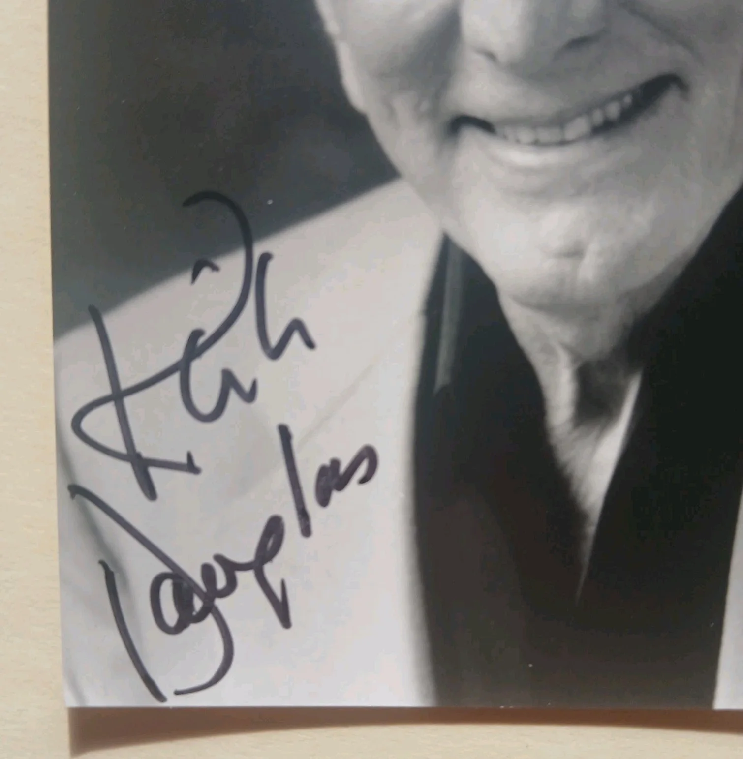 kirk douglas — kirk douglas signed 3.5x5 photo lust for life the vikings spartacus draw! actor, изображение 2
