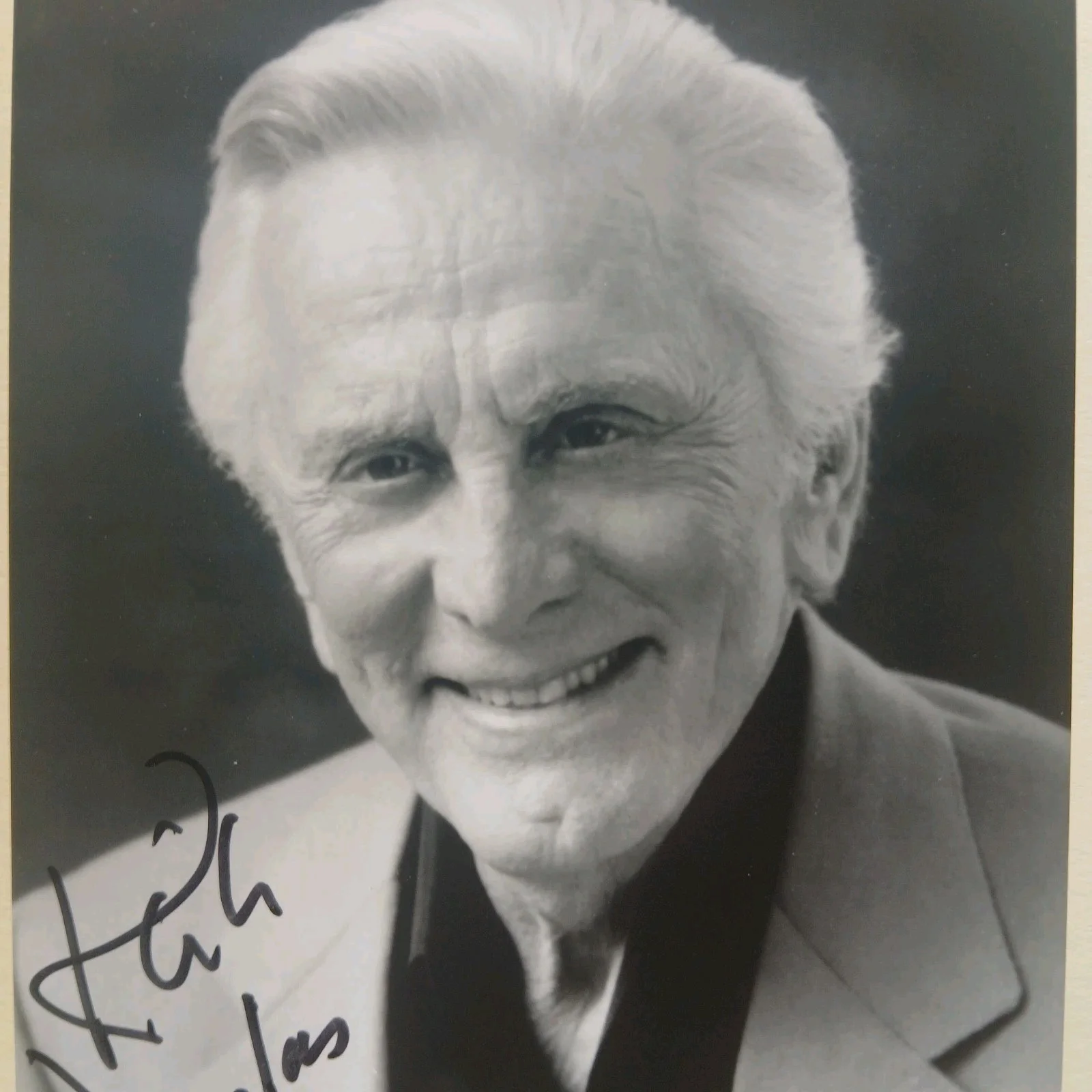 kirk douglas — kirk douglas signed 3.5x5 photo lust for life the vikings spartacus draw! actor, изображение 3