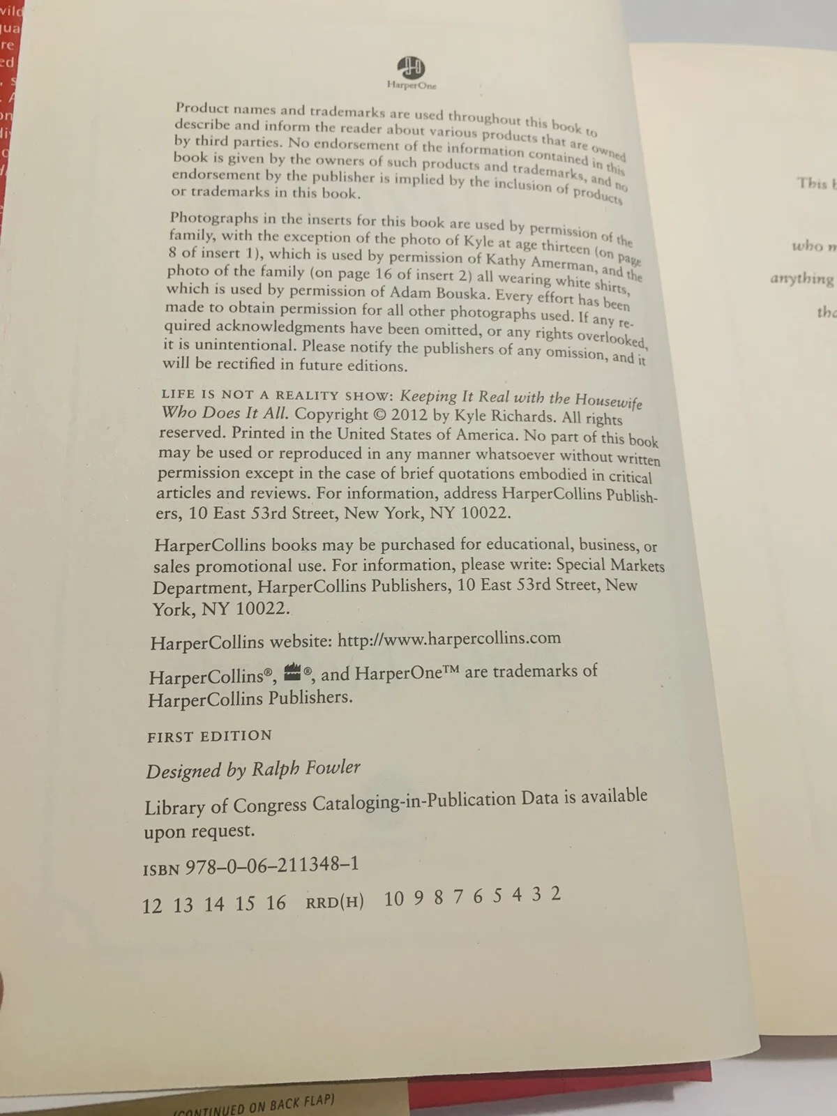Kyle Richards — Kyle Richards Signed Autographed Book First Ed Life Is Not A Reality Show, image 4