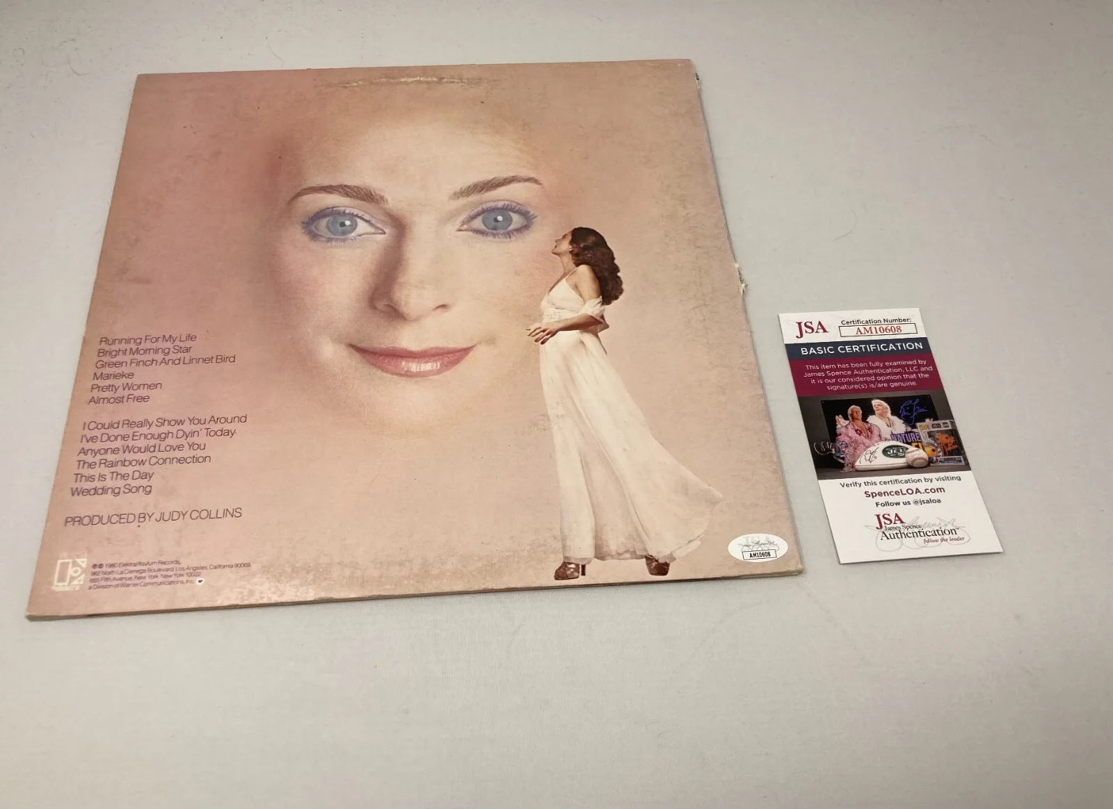 Judy Collins signed Running For My Life Album JSA COA, изображение 2