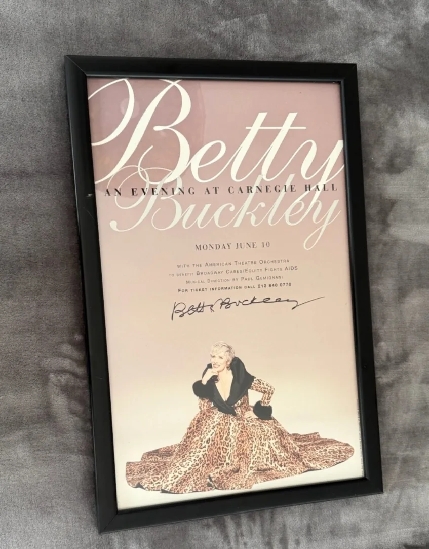 Betty Buckley — Betty Buckley Signed Poster Carnegie Hall Framed Autographed Broadway Sunset Blv, изображение 2