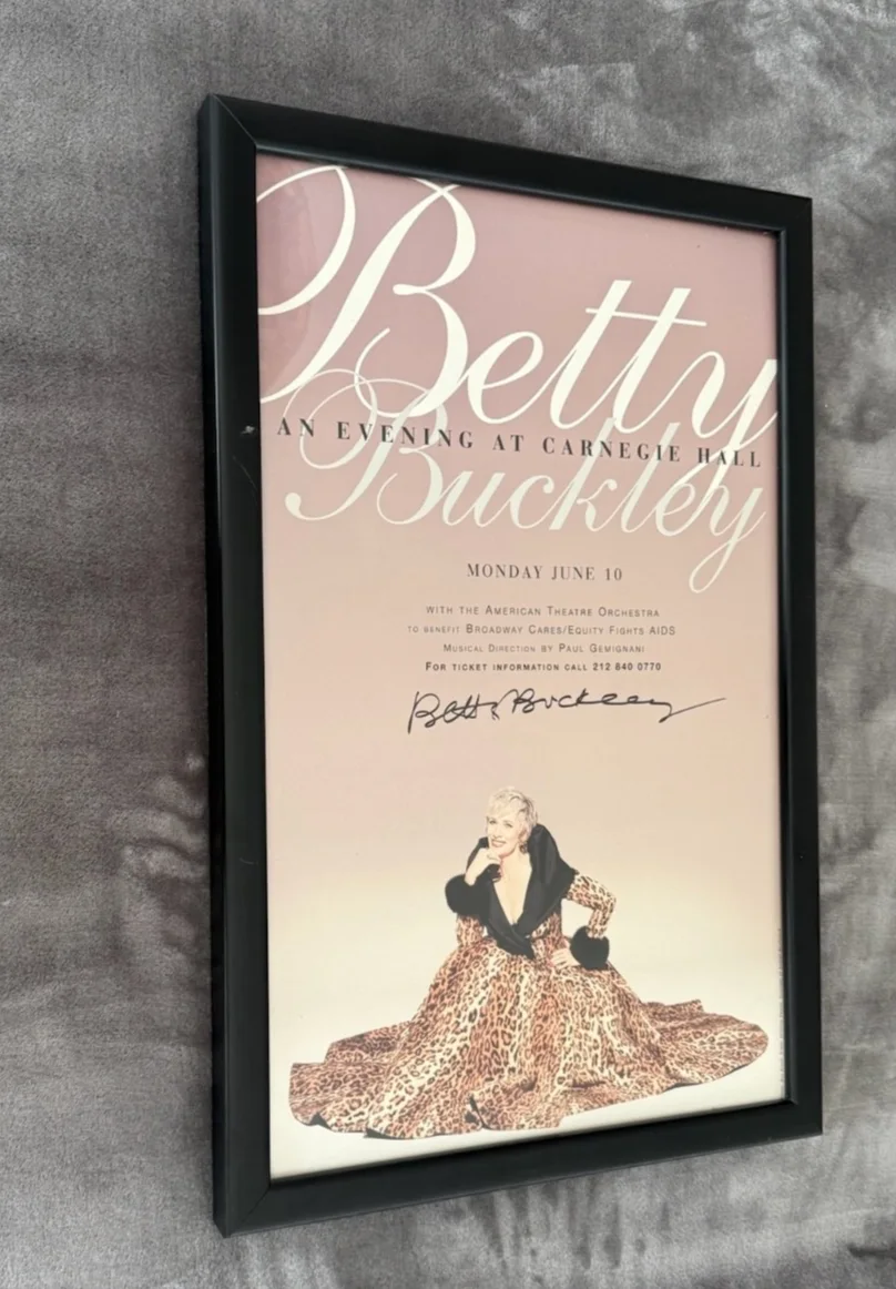 Betty Buckley — Betty Buckley Signed Poster Carnegie Hall Framed Autographed Broadway Sunset Blv, изображение 3