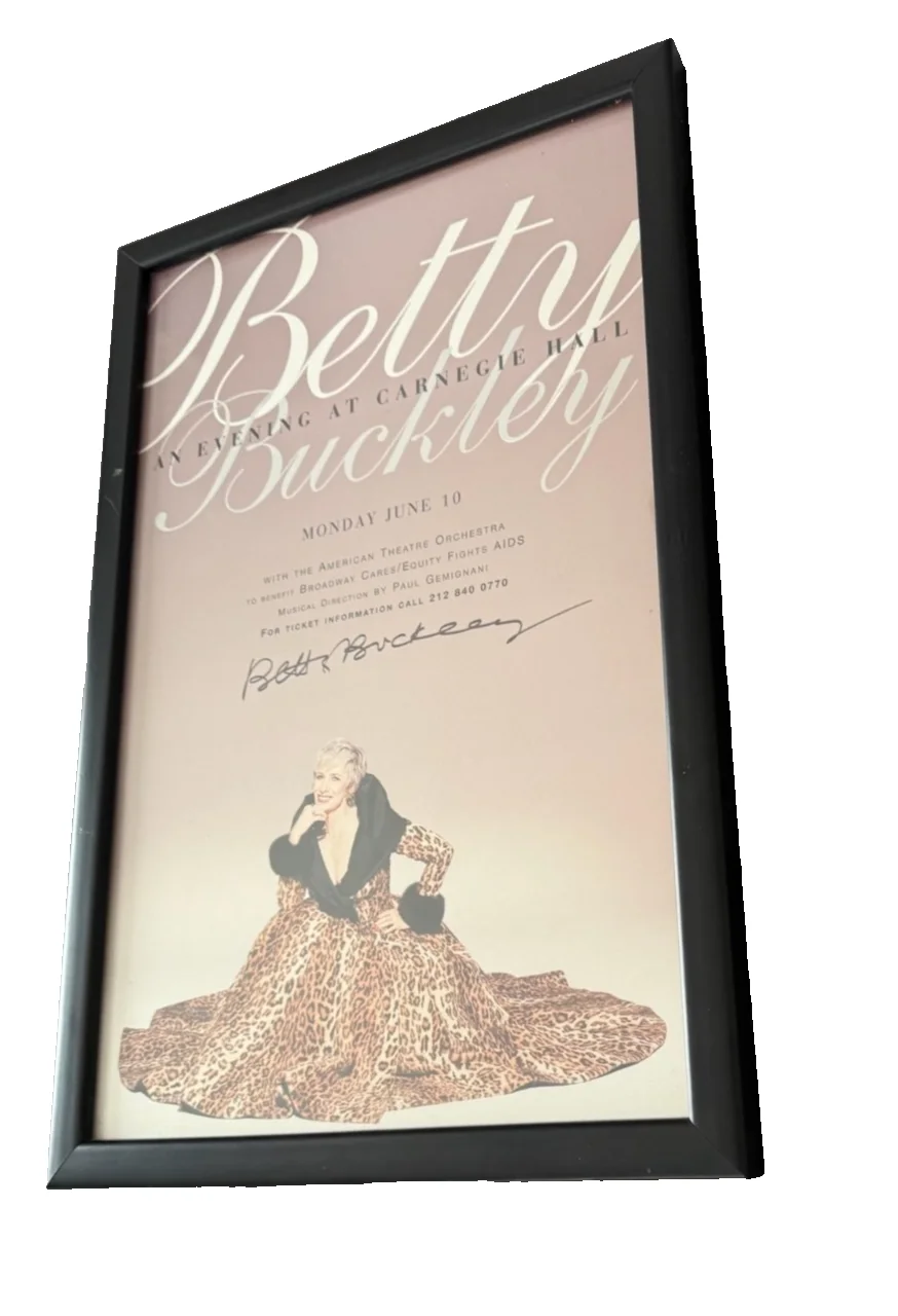 Betty Buckley — Betty Buckley Signed Poster Carnegie Hall Framed Autographed Broadway Sunset Blv, изображение 5