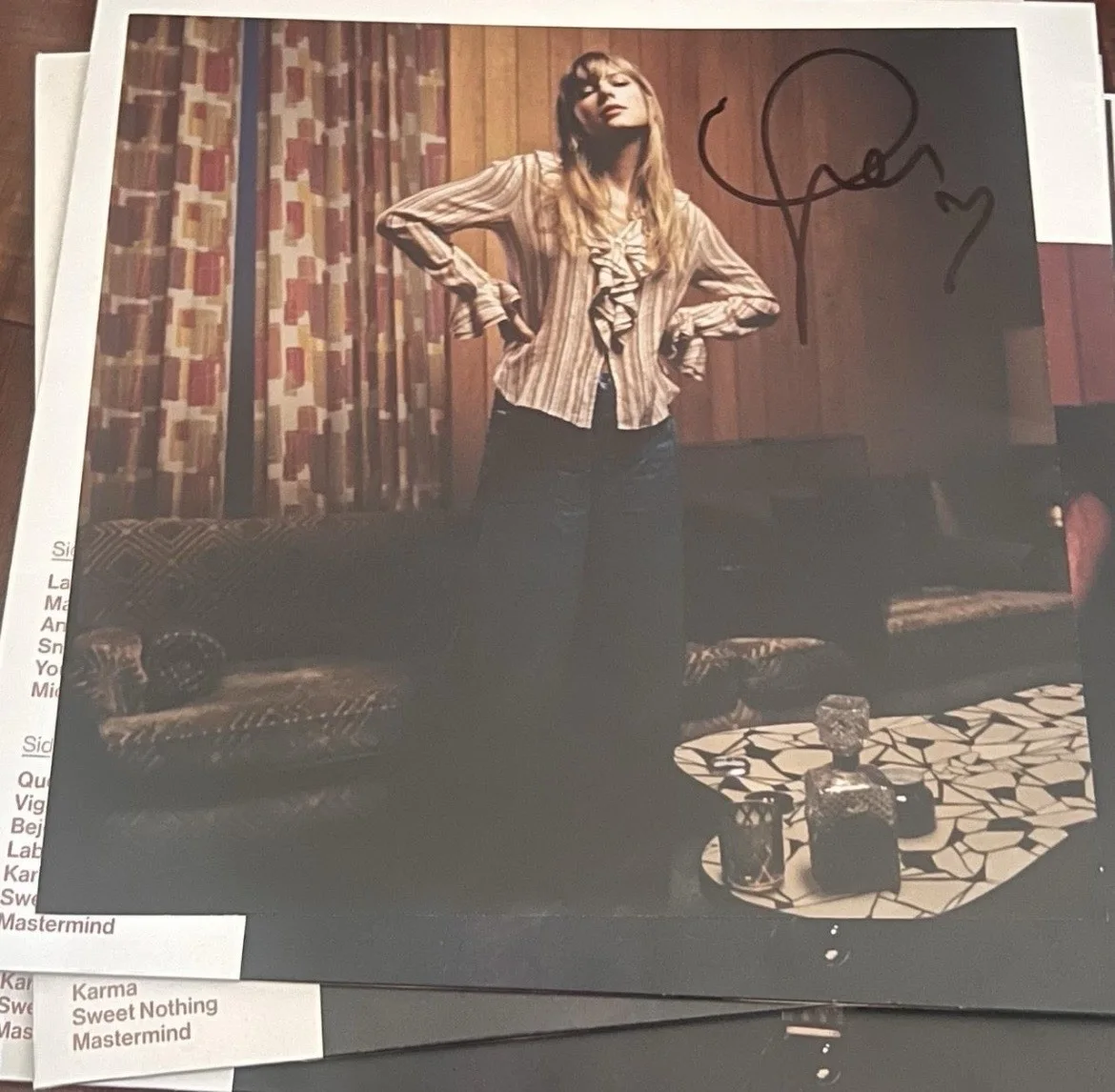 Taylor Swift Midnights Signed Blood Moon Vinyl Autographed Insert Rare In Hand, image 2