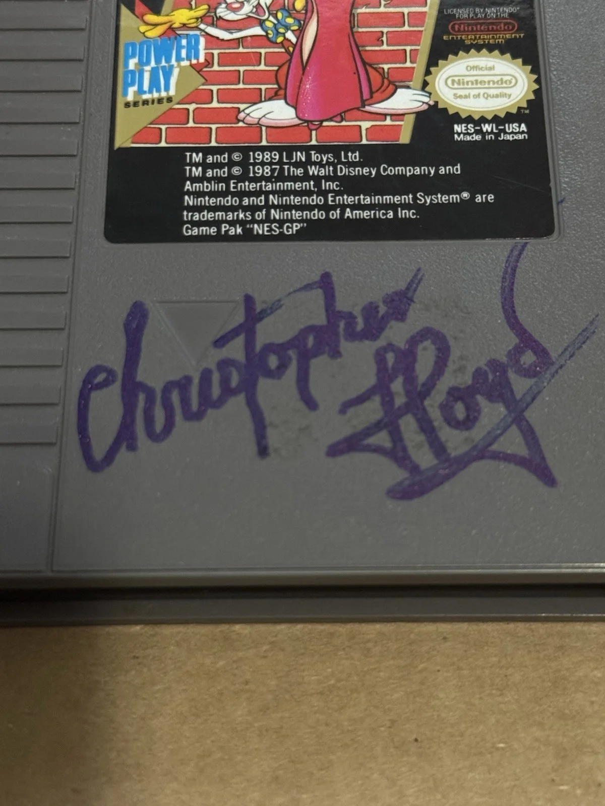 Christopher Lloyd Autographed Nintendo NES Who Framed Roger Rabbit Game JSA COA, image 2