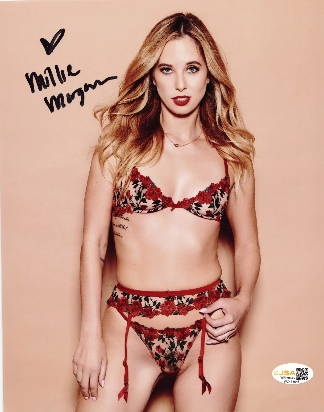 Millie Morgan — Millie Morgan Adult Video Star signed Hot 8x10 photo Proof #16 JSA Witnessed
