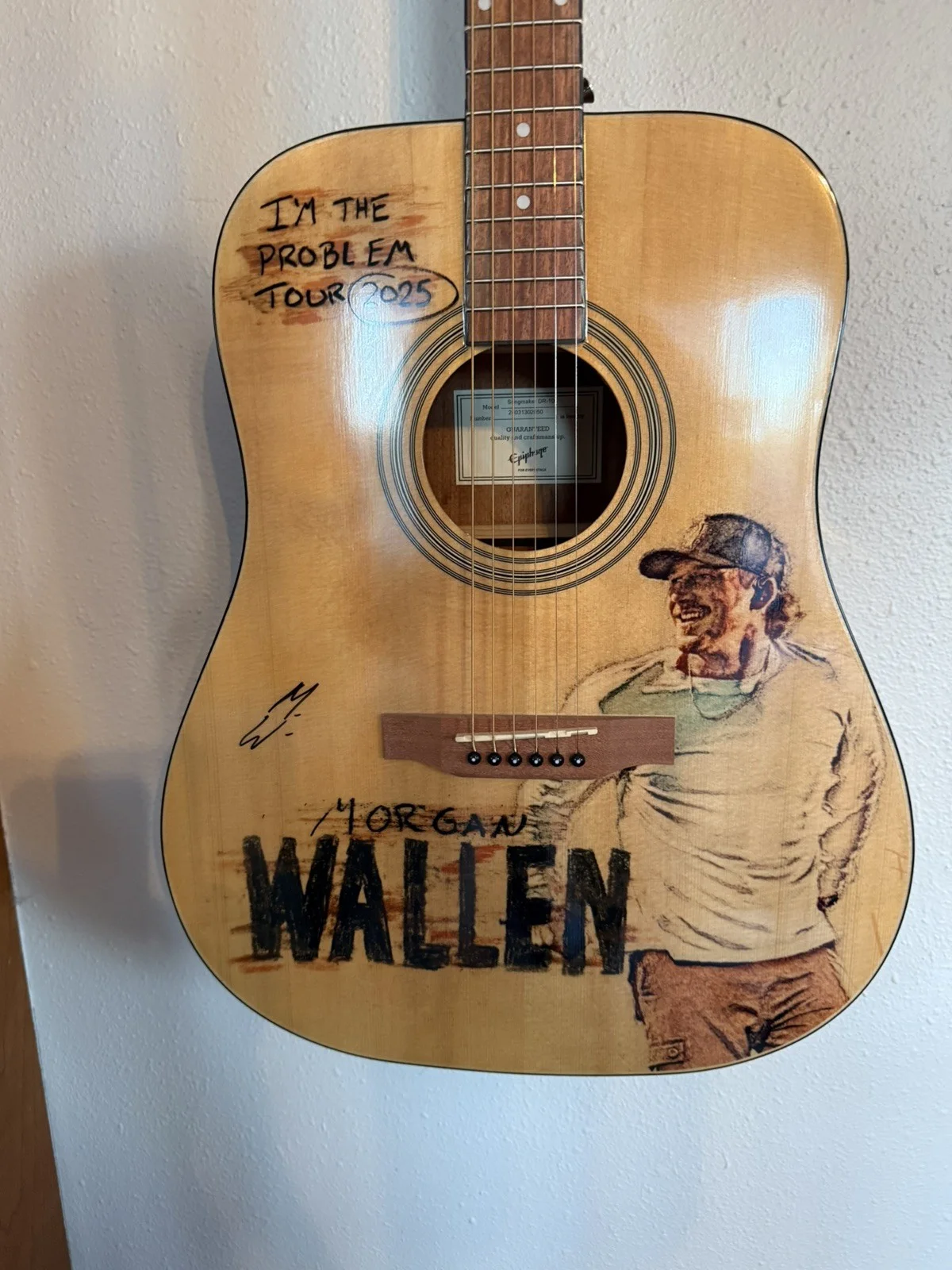 Morgan Wallen Signed I’m The Problem Tour 2025 Guitar Coa Autographed, image 2