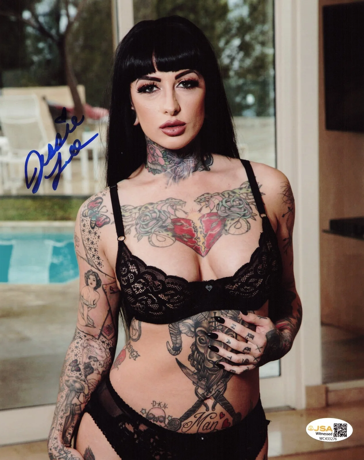 Jessie Lee — Jessie Lee Adult Video Star signed Hot 8x10 photo Proof #20 JSA Witnessed