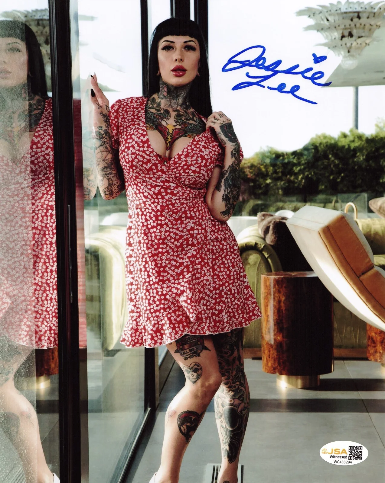 Jessie Lee — Jessie Lee Adult Video Star signed Hot 8x10 photo Proof #13 JSA Witnessed