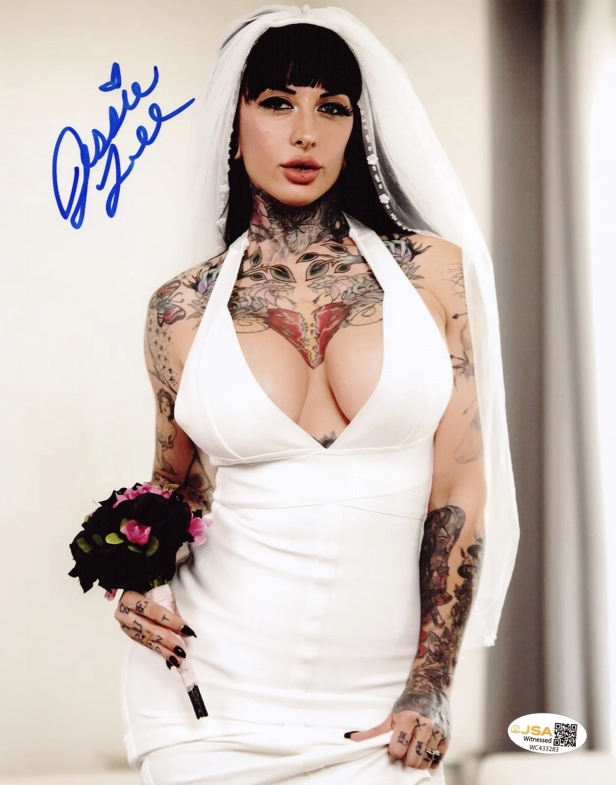Jessie Lee — Jessie Lee Adult Video Star signed Hot 8x10 photo Proof #6 JSA Witnessed
