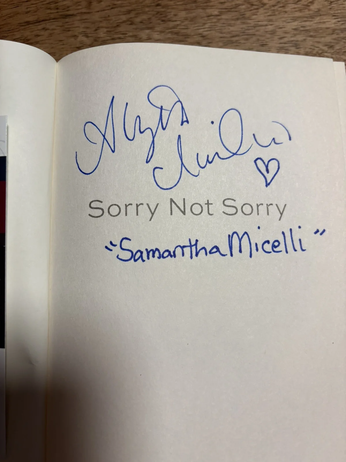 Anthony Daniels — Sorry Not Sorry Alyssa Milano Autograph Book JSA, image 2