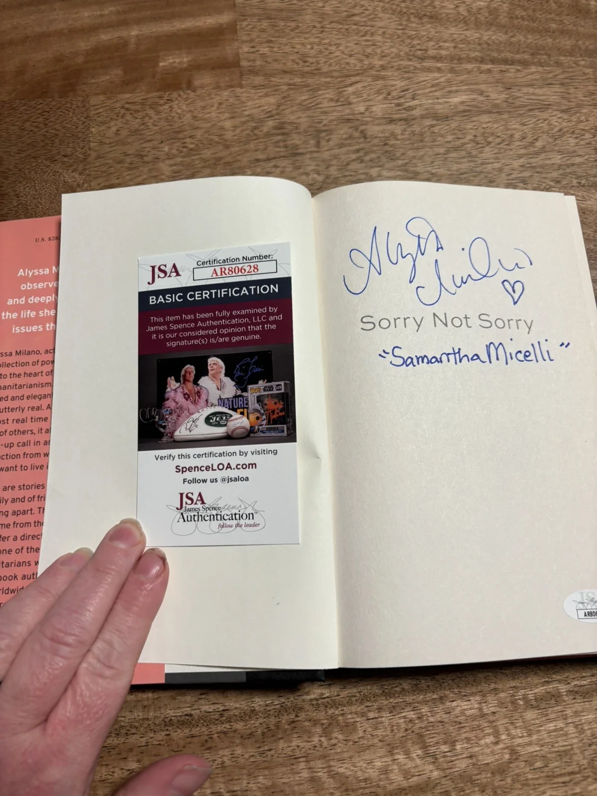 Anthony Daniels — Sorry Not Sorry Alyssa Milano Autograph Book JSA, image 3