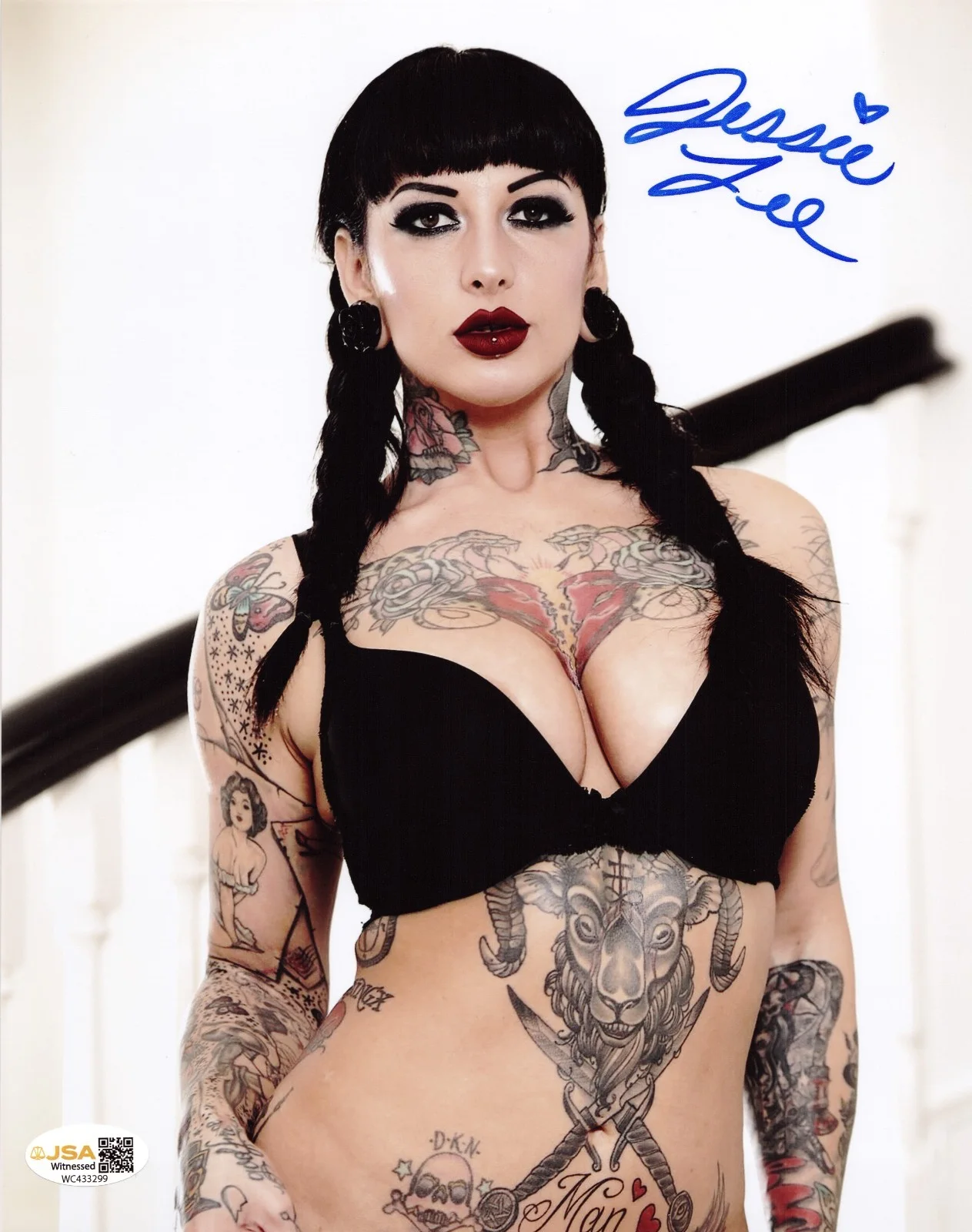 Jessie Lee — Jessie Lee Adult Video Star signed Hot 8x10 photo Proof #3 JSA Witnessed