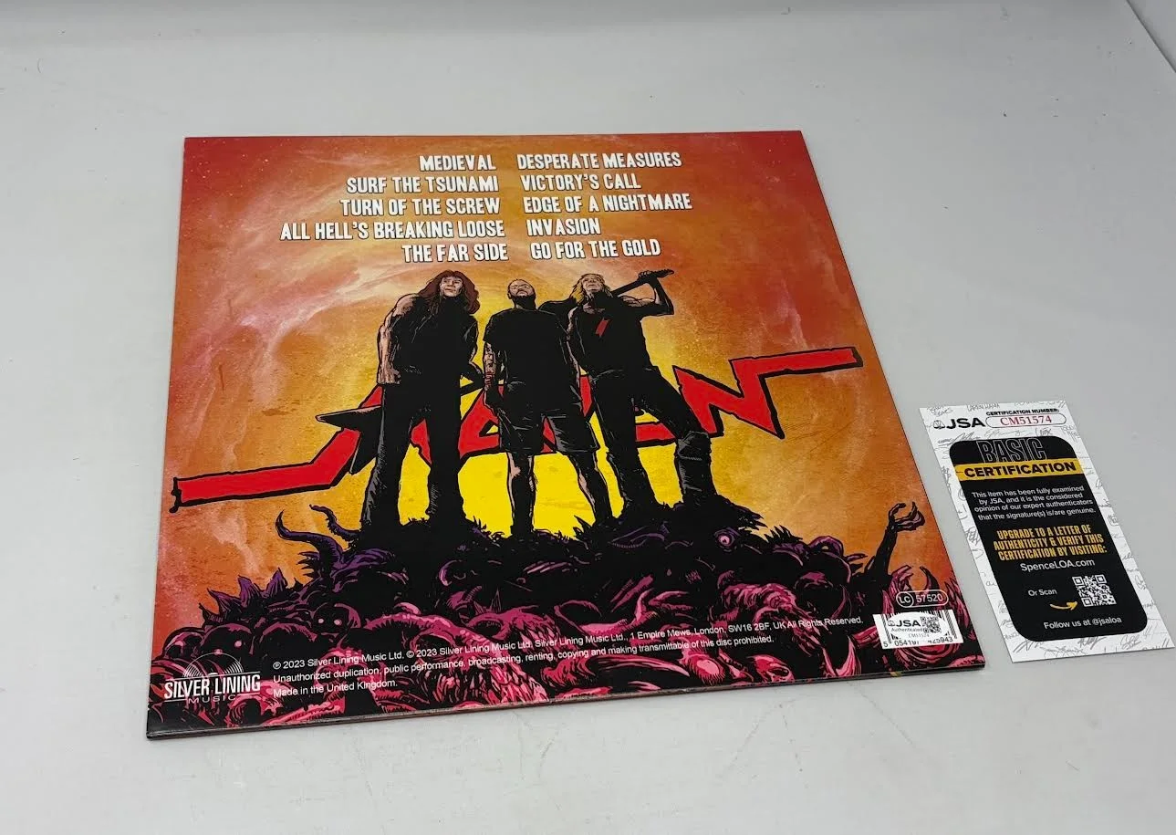 Raven signed All Hell's Breaking Loose Album JSA COA, image 2