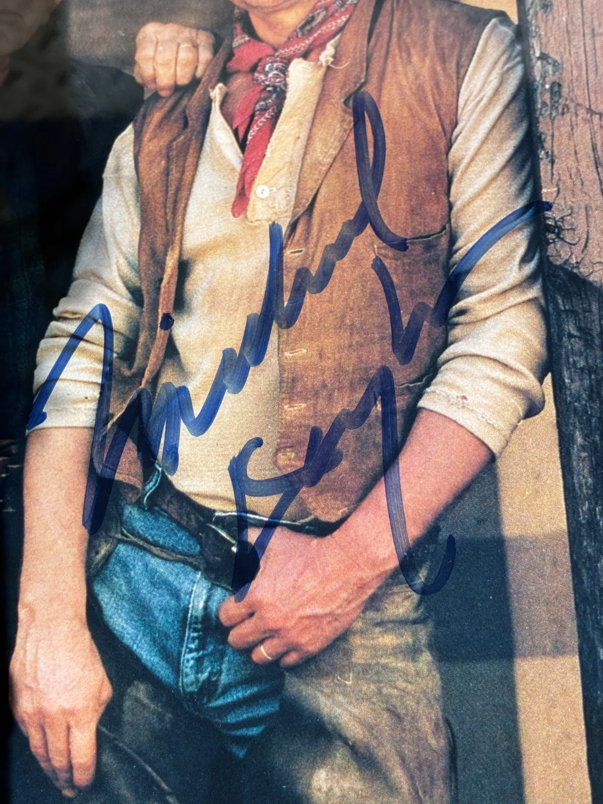 Kirk & Michael Douglas Dual Signed 8x10 Photograph - Cowboy Western, image 3