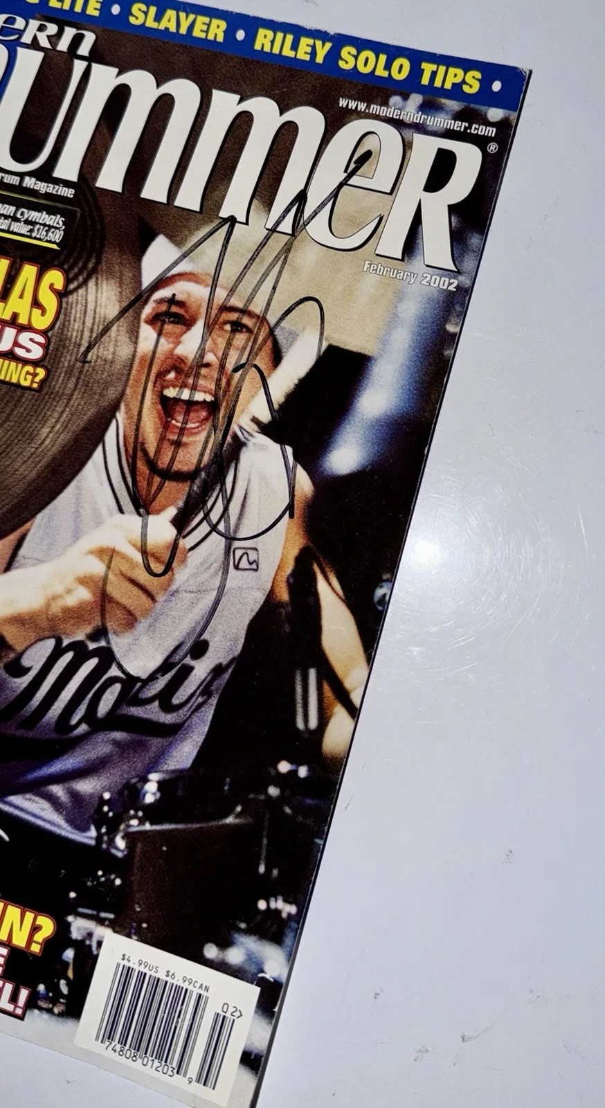 Jose Pasillas SIGNED Modern Drummer Magazine Feb 2002 Incubus Autograph, изображение 4