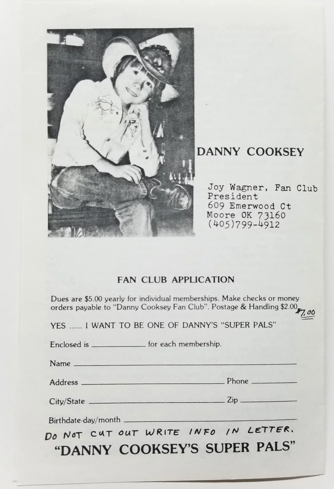 Danny Cooksey — Danny Cooksey REAL hand SIGNED Fan Club Flyer COA Autographed Diff'rent Strokes, изображение 3