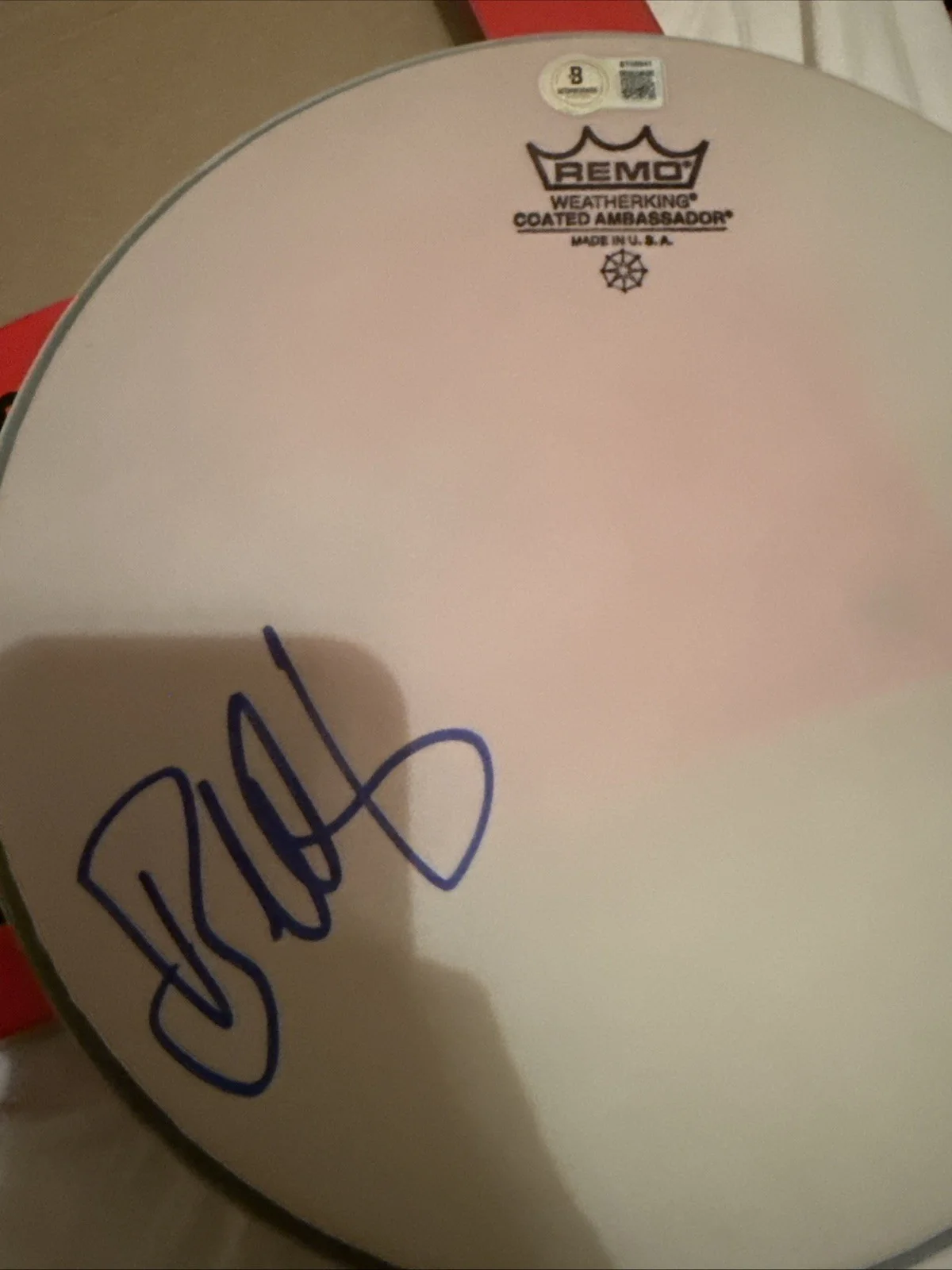 Blink-182 TRAVIS BARKER SIGNED DRUMHEAD DRUM HEAD AUTOGRAPH W/BECKETT COA, image 3
