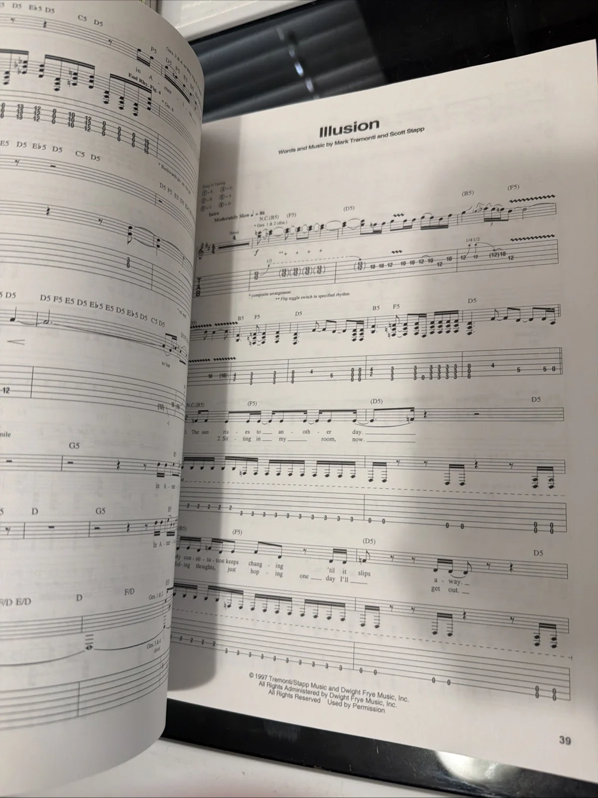 CREED Signed My Own Prison Guitar Tab Autographed, image 4