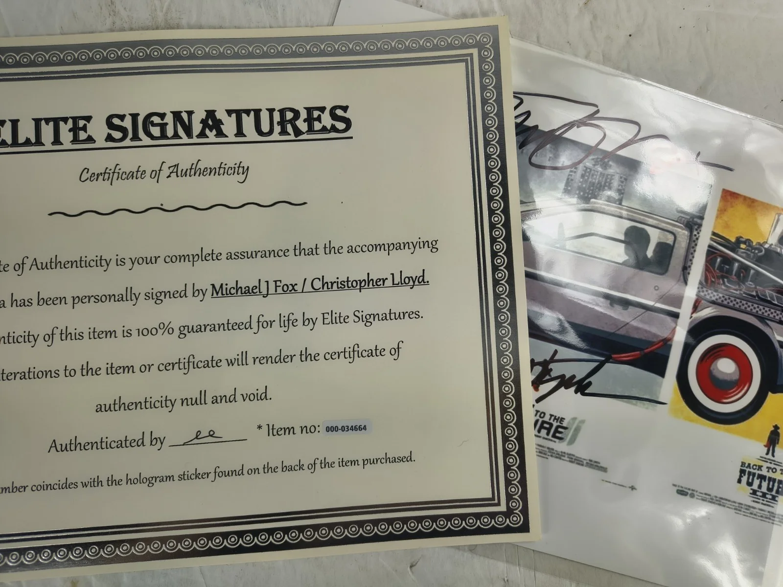 Michael J Fox Christopher Lloyd — Back To The Future Michael J Fox Christopher Lloyd Signed 8x10 with COA, image 2