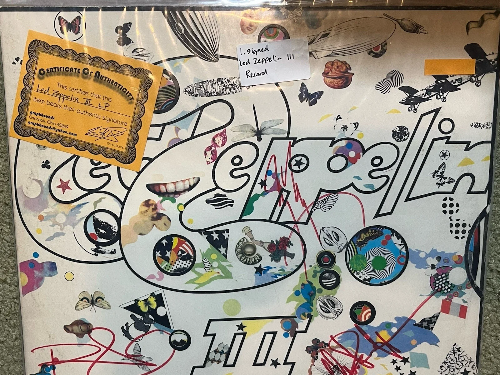 Led Zeppelin III Vinyl LP Signed Jimmy Page Robert Plant & John Paul Jones W COA, изображение 2