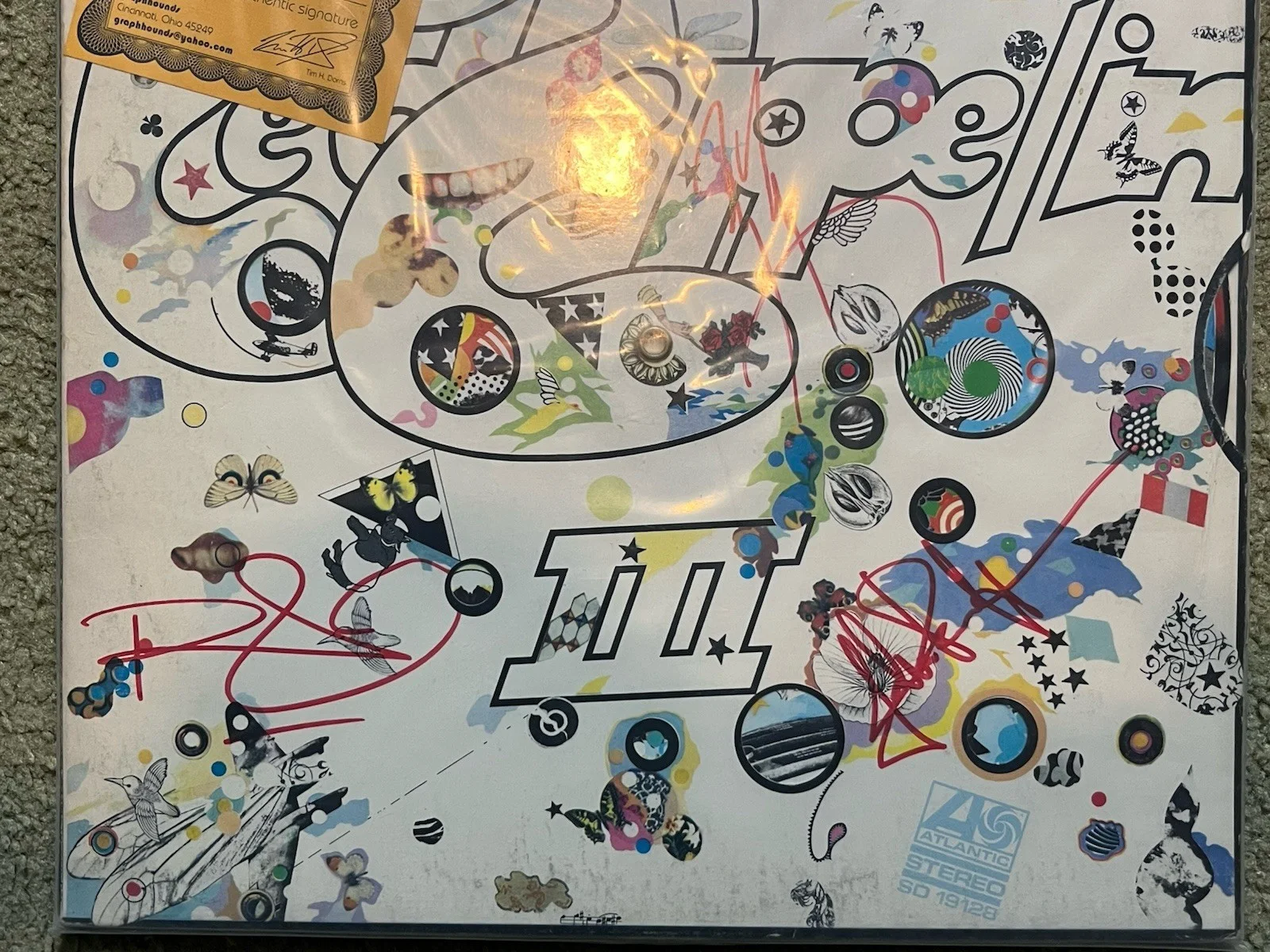 Led Zeppelin III Vinyl LP Signed Jimmy Page Robert Plant & John Paul Jones W COA, изображение 3