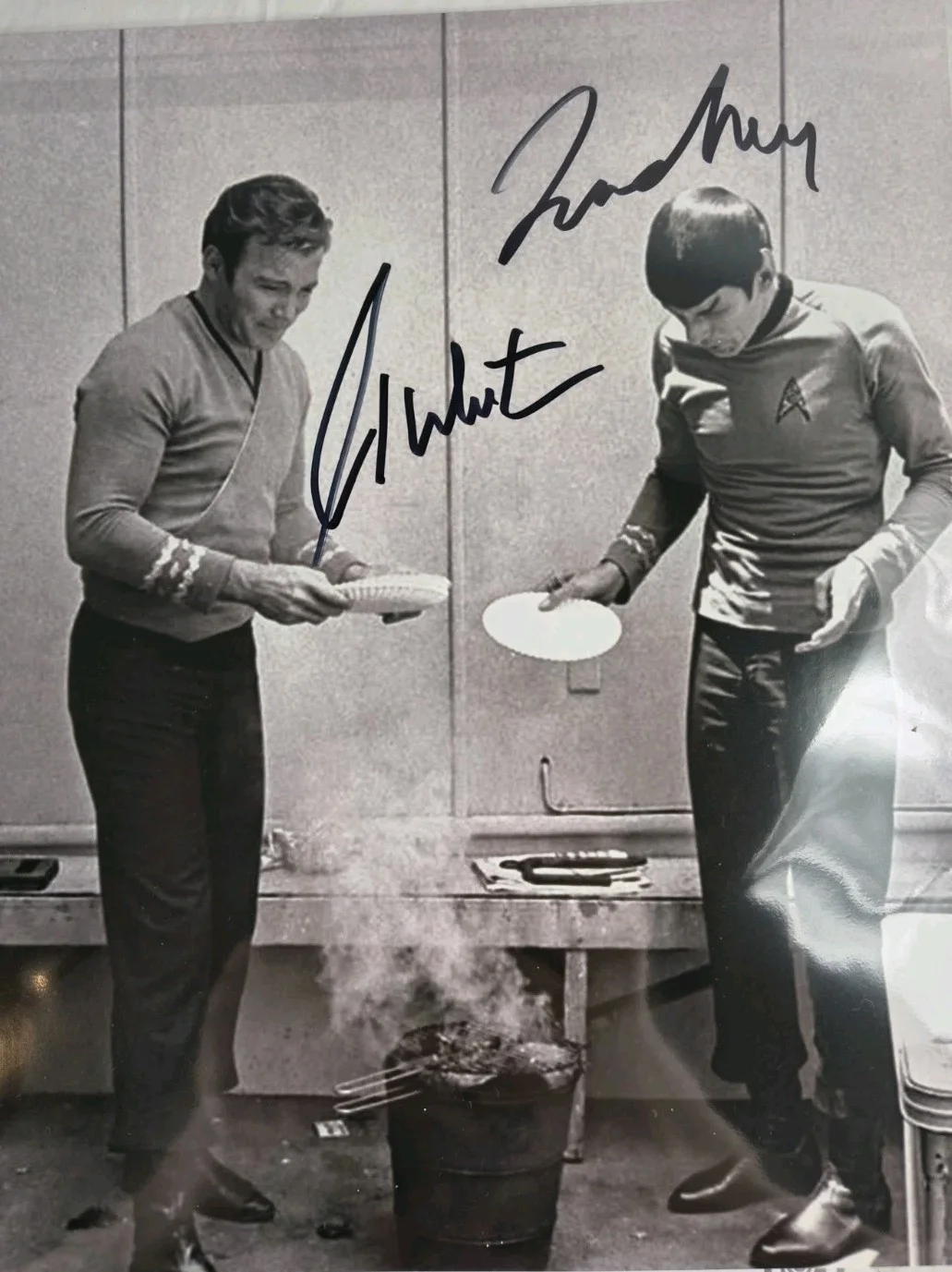 William Shatner / Leonard Nimoy — William Shatner / Leonard Nimoy Star Trek Signed 8x10 with CoA Black and White