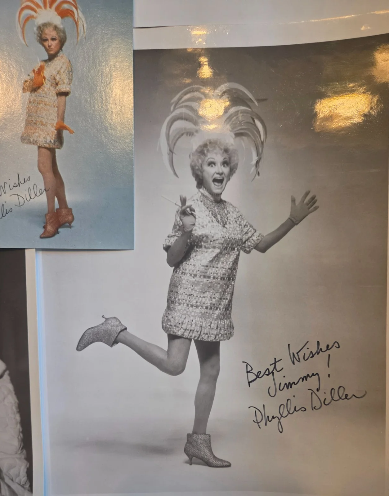 Phyllis Diller — PHYLLIS DILLER Package! (4) Autographed 8x10 Individual Pics Signed + Postcard, изображение 3