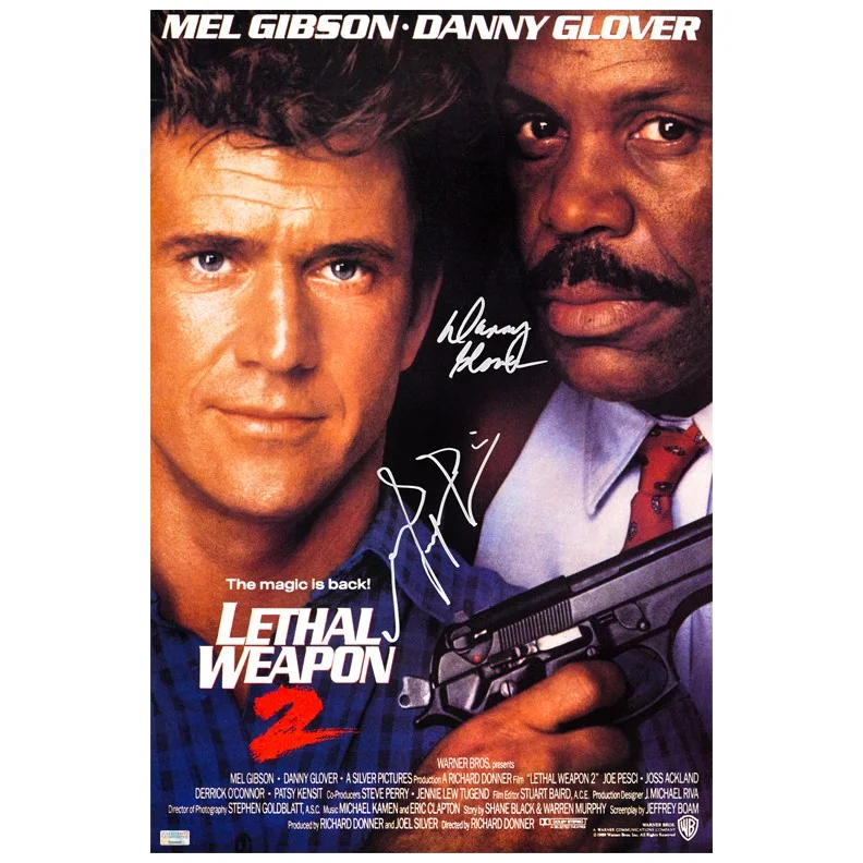 Mel Gibson, Danny Glover — Mel Gibson, Danny Glover Autographed 1989 Lethal Weapon II 16x24 Movie Poster