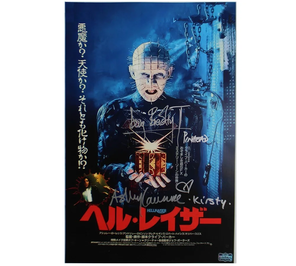 Doug Bradley & Ashley Laurence — Doug Bradley & Ashley Laurence Signed 11x17 Chinese Hellraiser Photo - 2 Insc