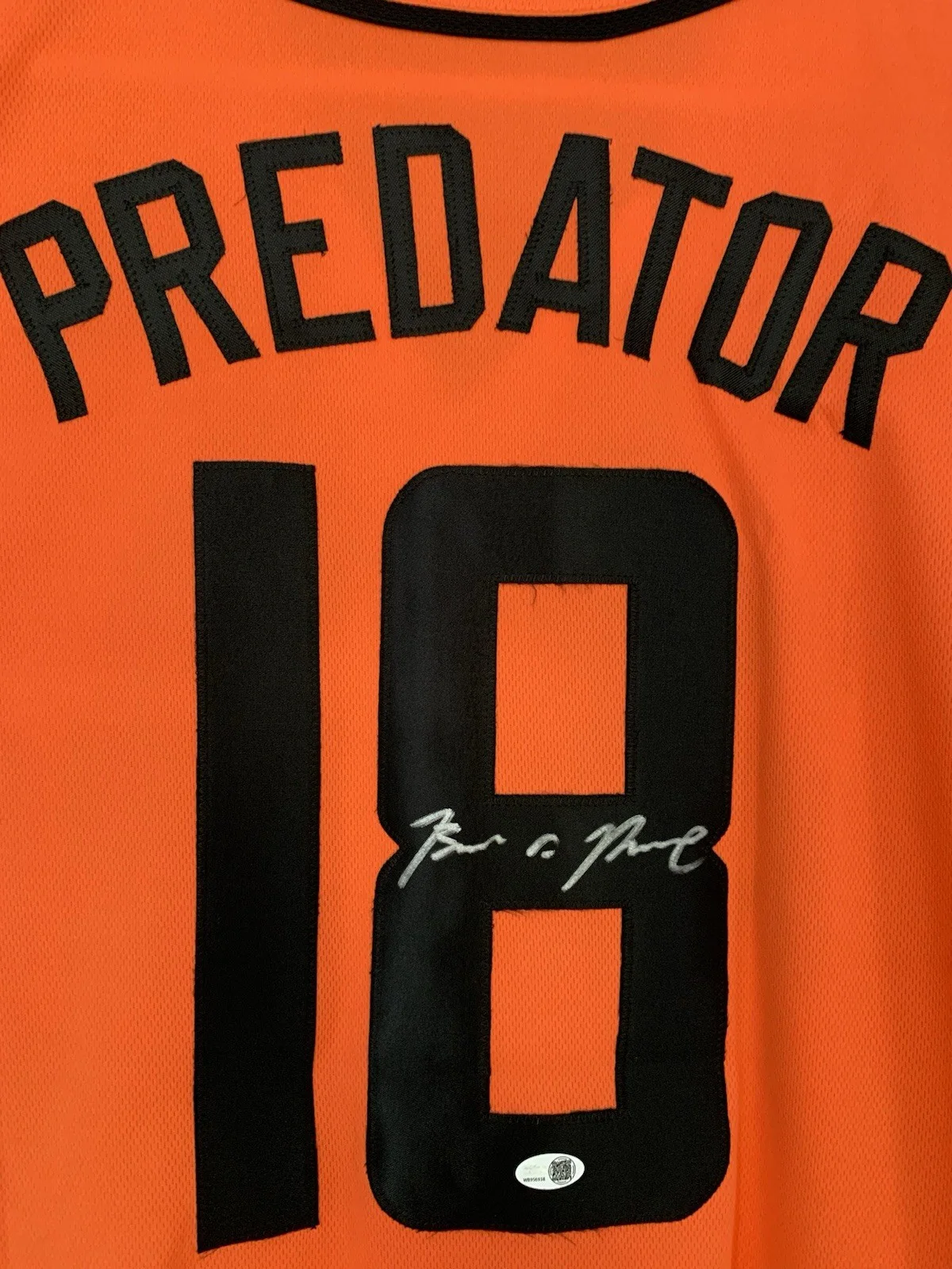 Brian Prince Jr — Brian Prince Jr Signed Autographed The Predator Jersey Orange – with JSA COA, image 4