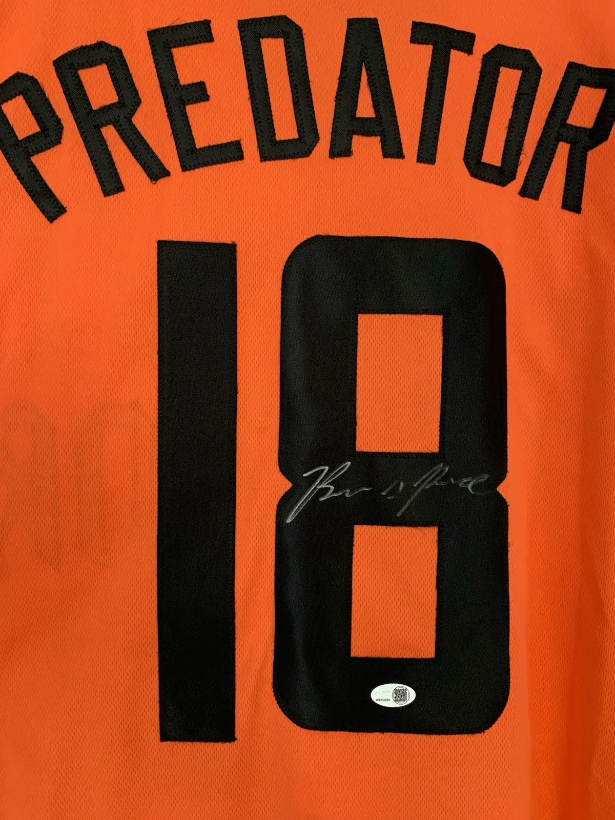 Brian Prince Jr — Brian Prince Jr Signed Autographed The Predator Jersey Orange with JSA COA, image 4