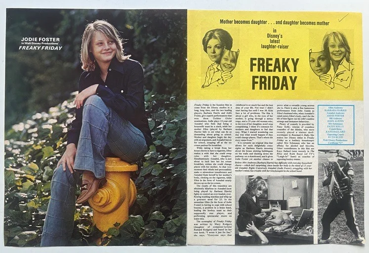 JODIE FOSTER - 1977 Full page UK magazine poster FREAKY FRIDAY, изображение 2