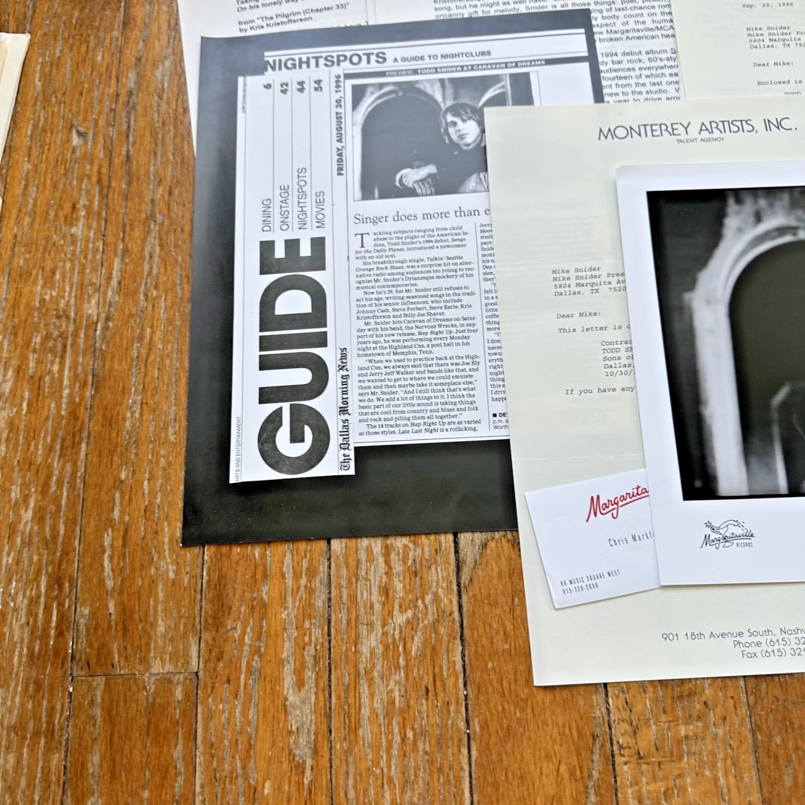 TODD SNIDER TX SONS HERMANN 10-30 Live Concert Contract & Rider Promo Photo, изображение 5