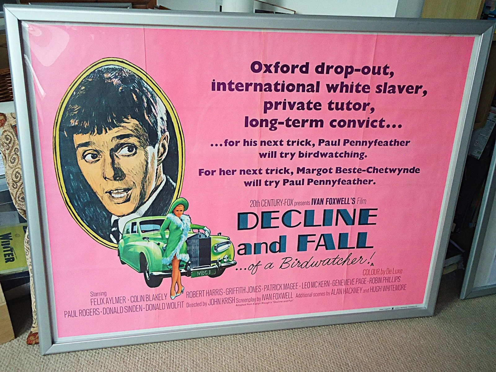 DECLINE AND FALL OF A BIRDWATCHER 1968 UK QUAD FILM POSTER VINTAGE 58 YRS RARE, изображение 2