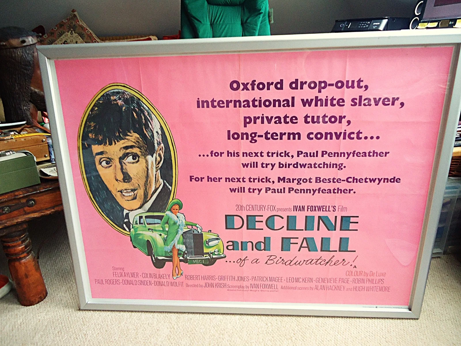DECLINE AND FALL OF A BIRDWATCHER 1968 UK QUAD FILM POSTER VINTAGE 58 YRS RARE, изображение 3