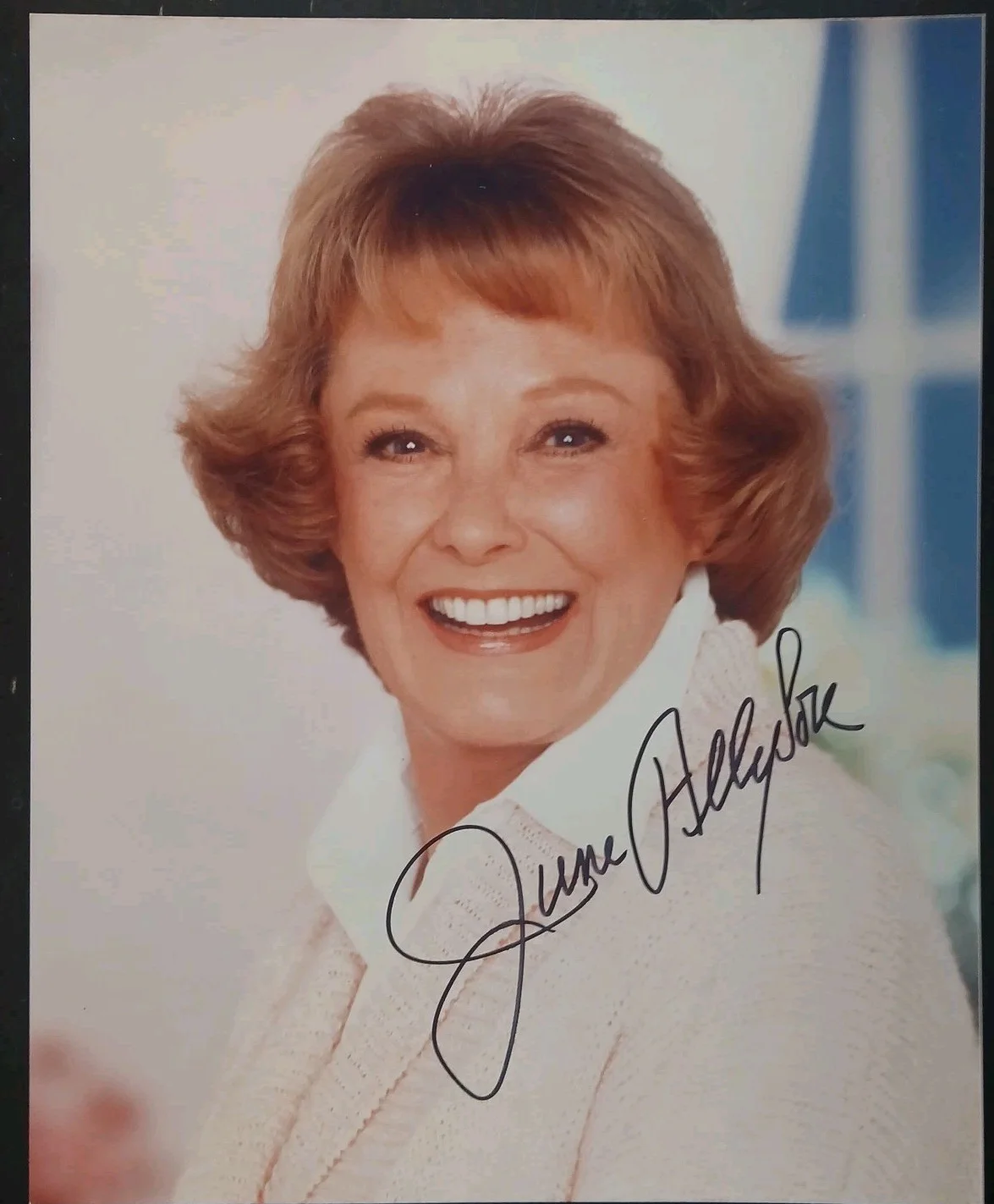 june allyson — june allyson signed 8x10 photo too young to kiss two girls and a sailor actress