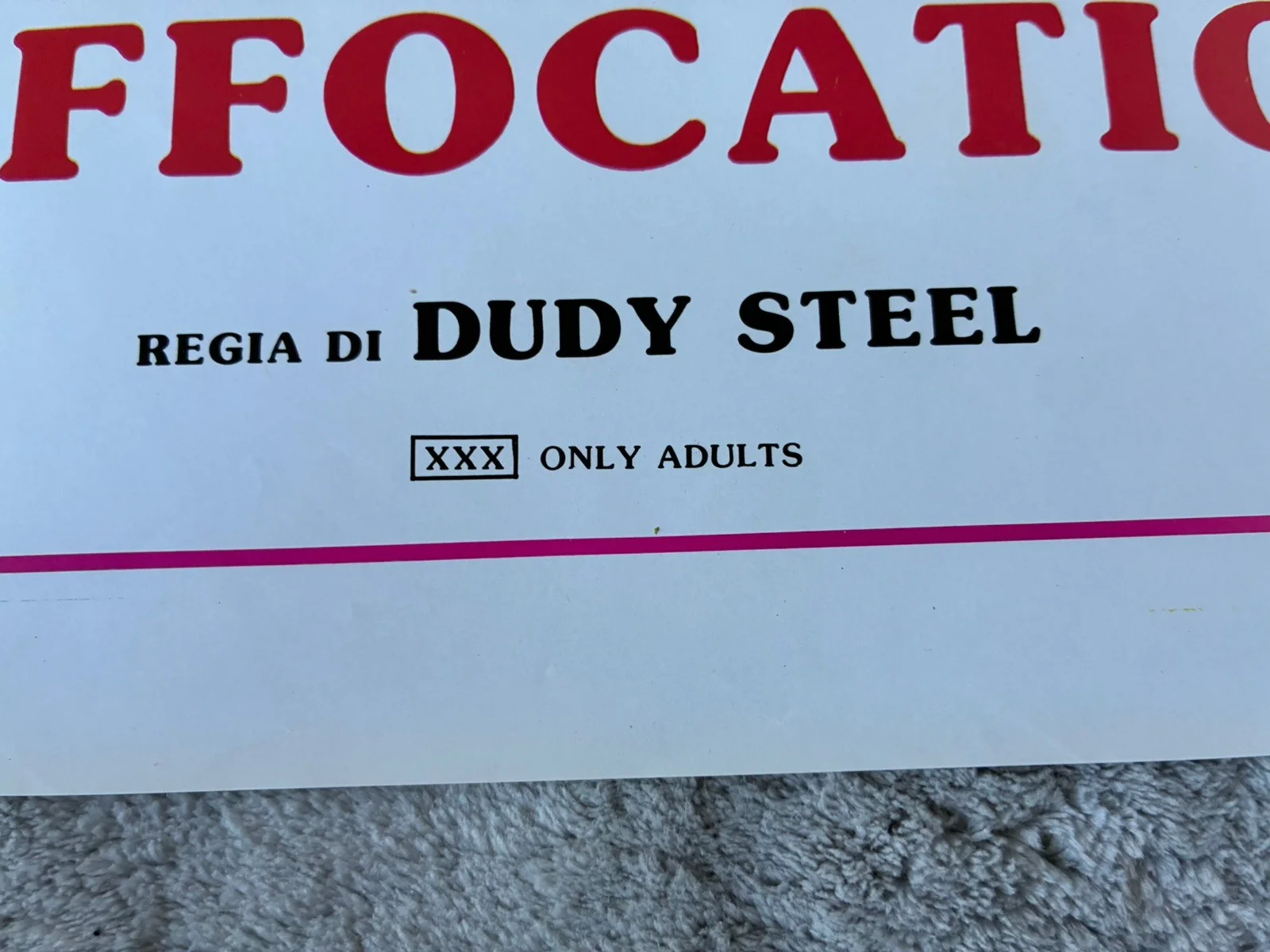 Original Vintage Italian Adult Film Poster -soffocation, изображение 5